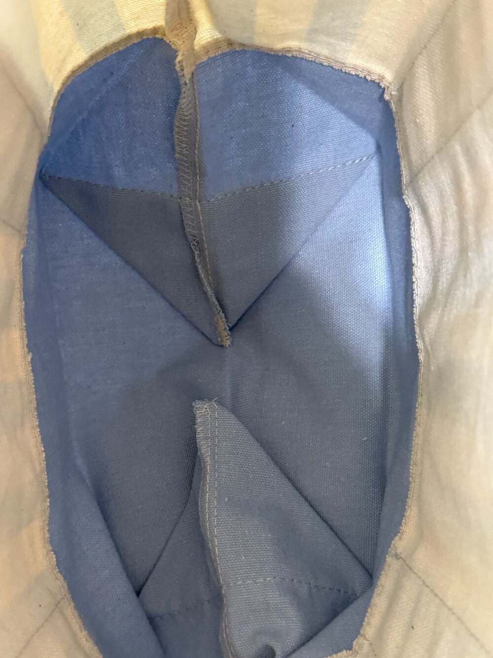 Trader Joe's Striped Mini Canvas Tote Bag, Pastel Blue - Picture 3 of 5